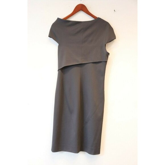 Helmut Lang Women's Size Large Gray Dress Asymmetrical Short Sleeve Stretch Mini - Picture 6 of 6